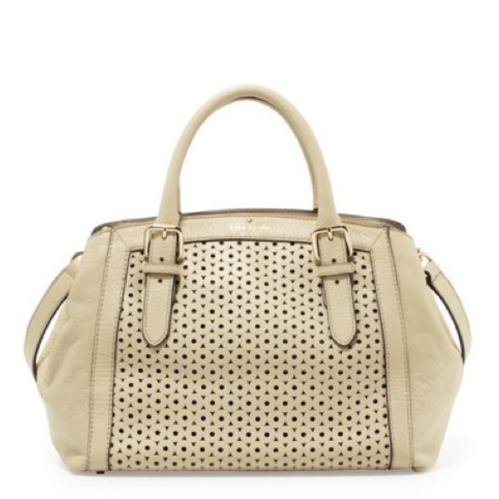 Kate Spade Mercer Isle Sloan Perforated Satchel Crossbody Beige / Light Taupe